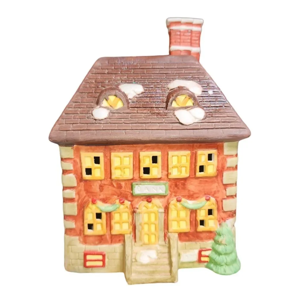 National Decorations Christmas Collectibles 1991 Americana Lighted Bank 8